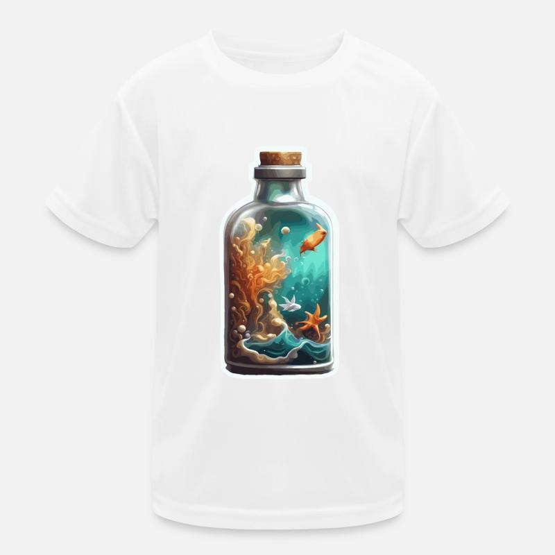 Magic Bottle / Cork / Underwater / Fish Kids Functional T-Shirt