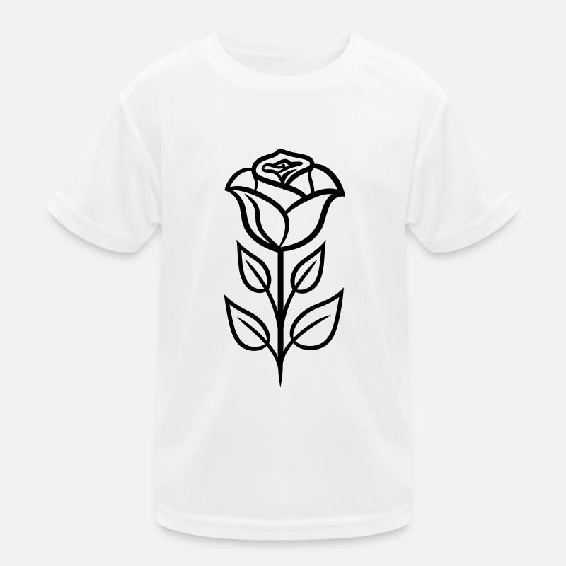 Rosa Blume Kinder Funktions-T-Shirt
