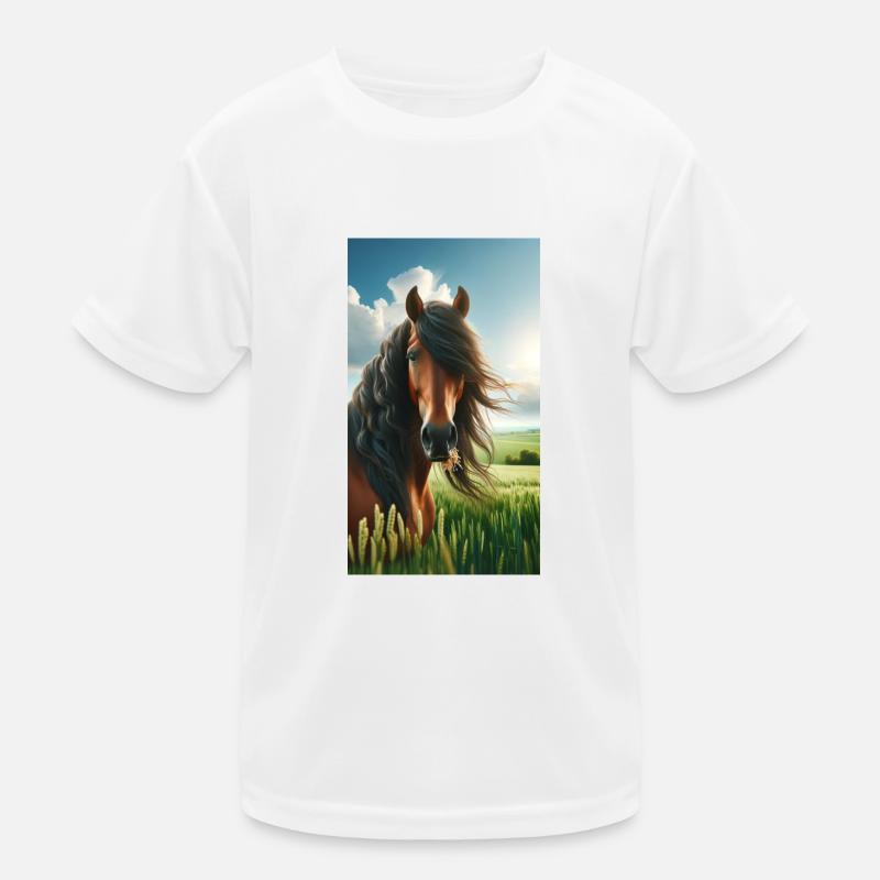 Cheval brun T-shirt sport Enfant
