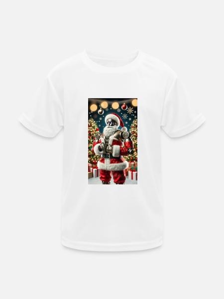 Weihnachtsmann - Kinder Funktions-T-Shirt - Weiß