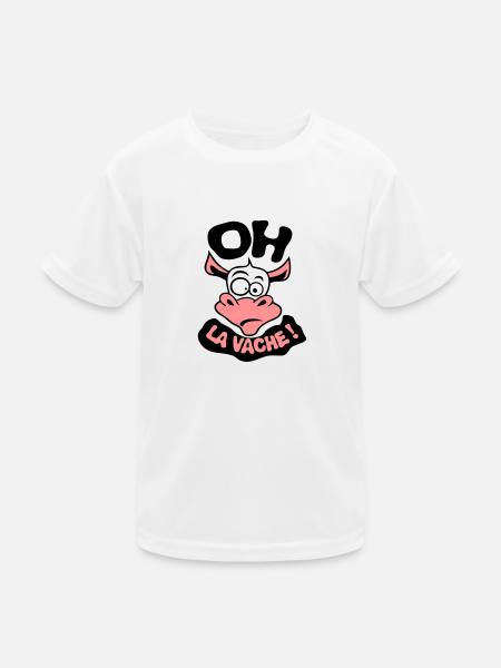 oh la vache expression citation exclamat - T-shirt sport Enfant - blanc