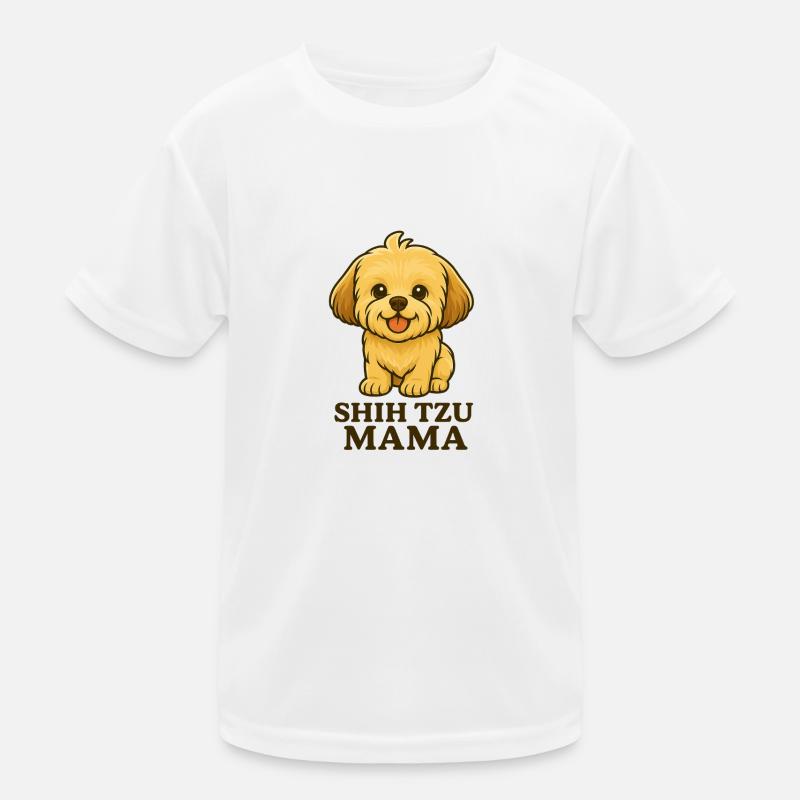 Tiny Paws Fun Logo Shih Tzu Mama Kinder Funktions-T-Shirt