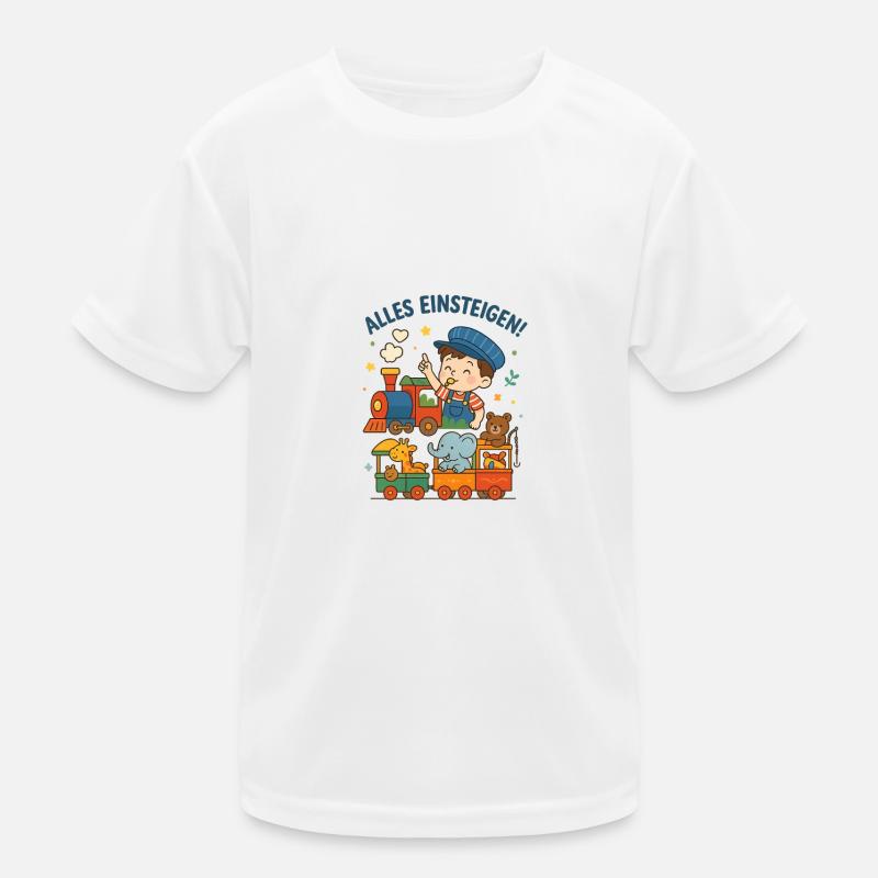 Eisenbahn Kinder Alles Einsteigen Kinder Funktions-T-Shirt