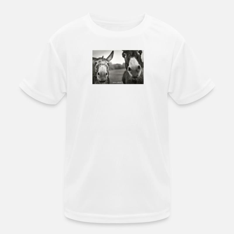 1200 Esel_Dudes - Kinder Funktions-T-Shirt - Weiß