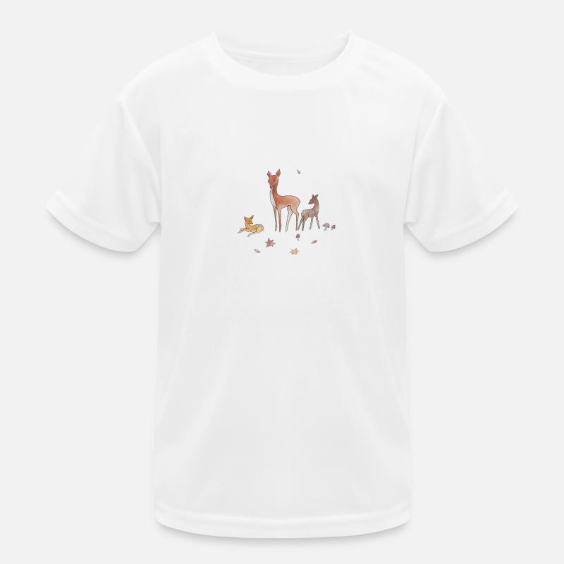 Reh mit Kitzen Kinder Funktions-T-Shirt