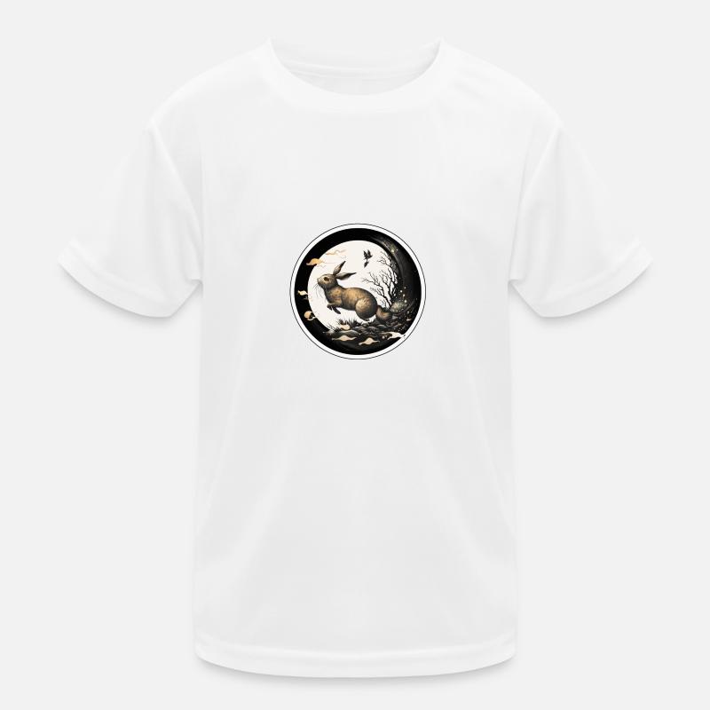 A hare jumps into a puddle Kids Functional T-Shirt