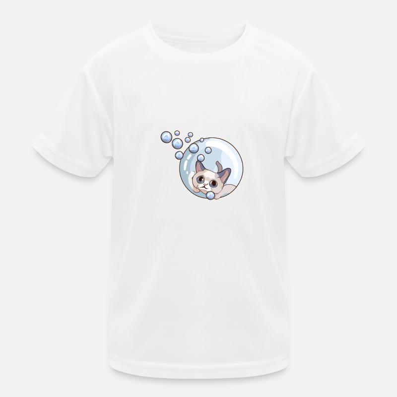 Soap Bubbles Cat Kids Functional T-Shirt