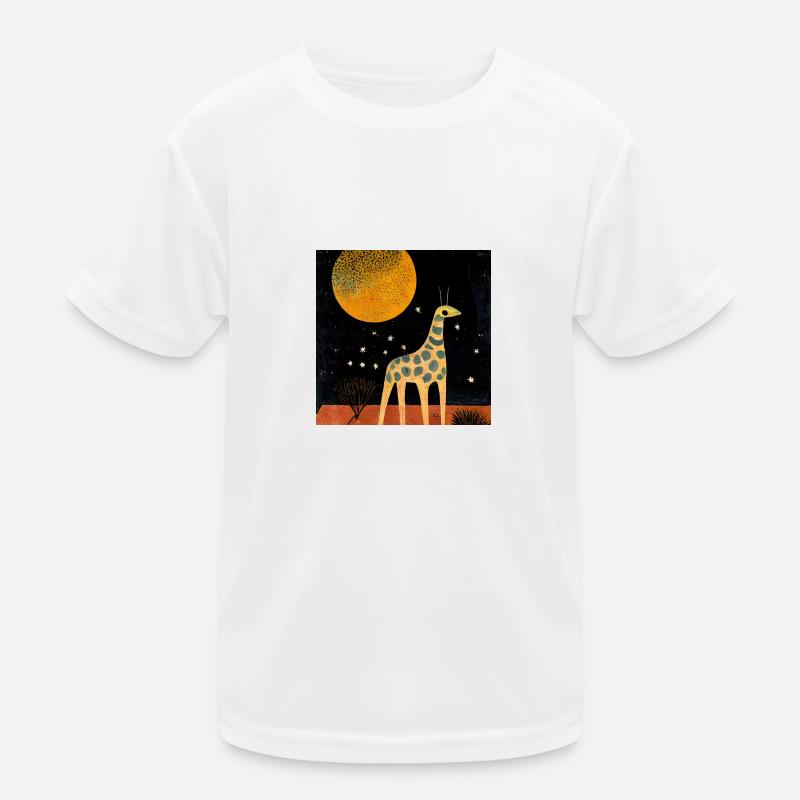 Giraffe at night Kids Functional T-Shirt