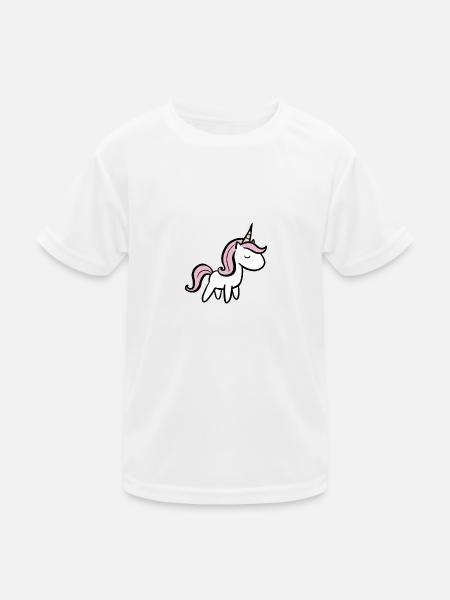 Einhorn - Kinder Funktions-T-Shirt - Weiß