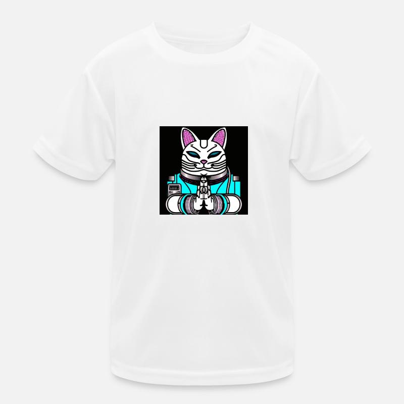 Cyborg Maneki Neko Cat Kids Functional T-Shirt