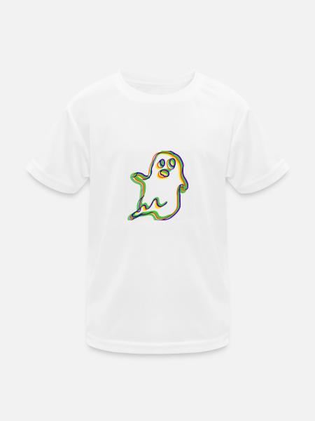 Bunter Geist - Kinder Funktions-T-Shirt - Weiß