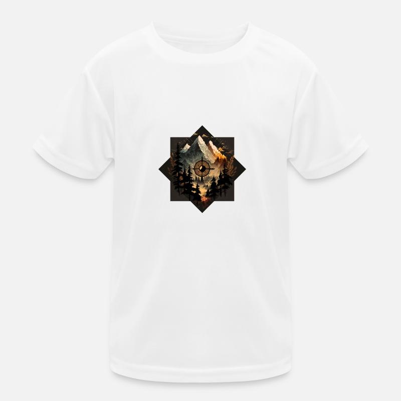 Mountains and compass 6 Kids Functional T-Shirt