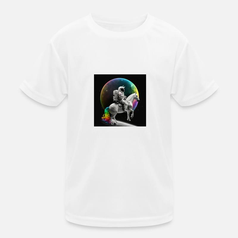 Astronaute à cheval dans l’espace T-shirt sport Enfant