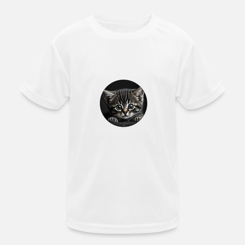 mignon chaton tigré avec ses grands yeux T-shirt sport Enfant