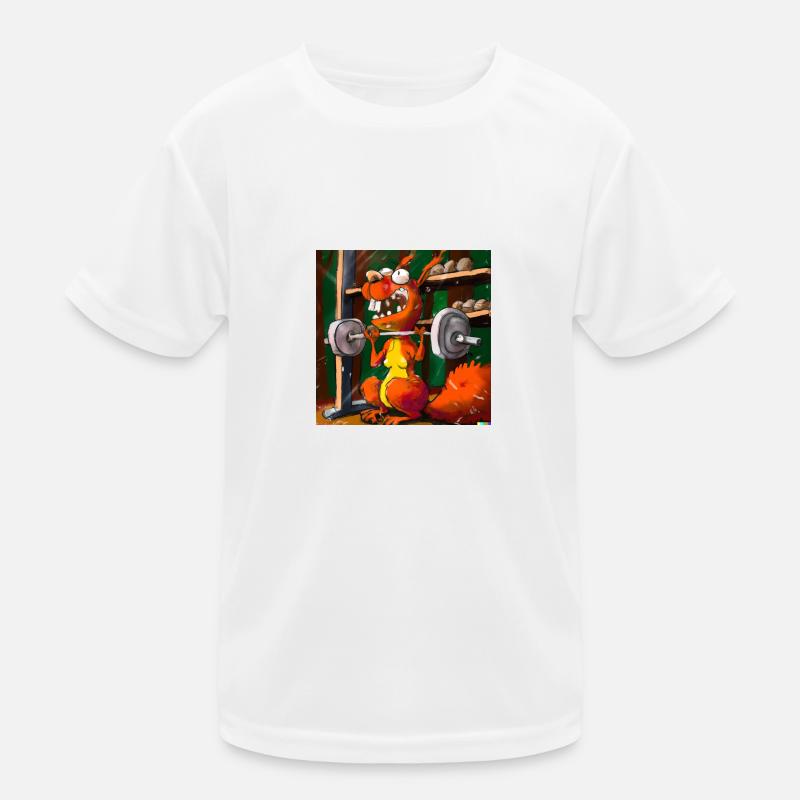 SQRRLD - Squirrel's Bench Press Accident 04 - Kinder Funktions-T-Shirt - Weiß