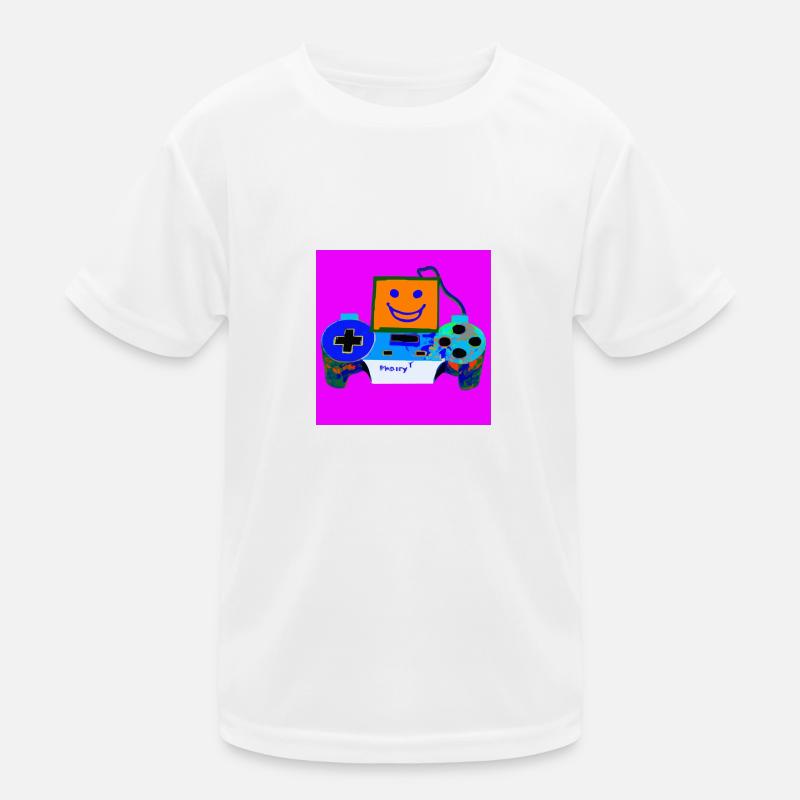 a PS-5 smiling illustroke 2 Kids Functional T-Shirt