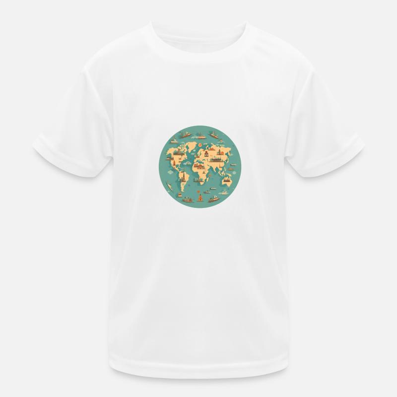 World map Kids Functional T-Shirt