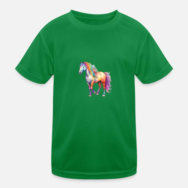 Buntes Pferd Kinder Funktions-T-Shirt