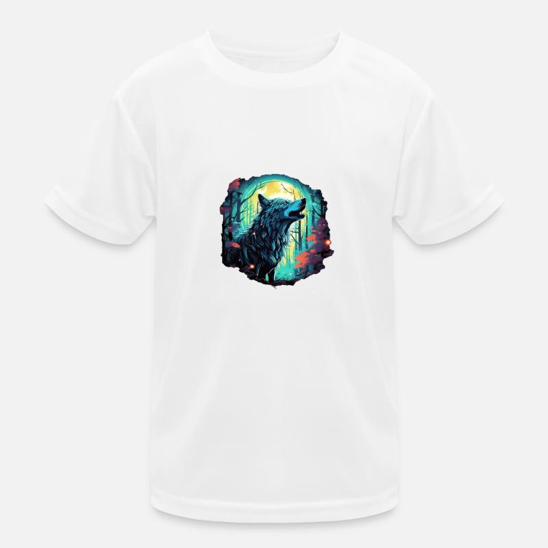 Epic wolf at full moon Kids Functional T-Shirt