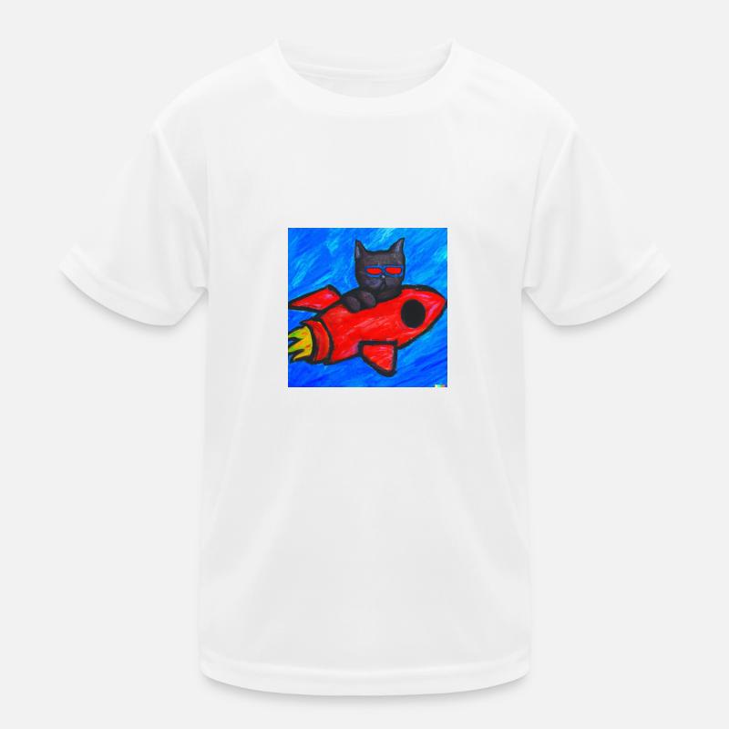 Rocket cat Kids Functional T-Shirt