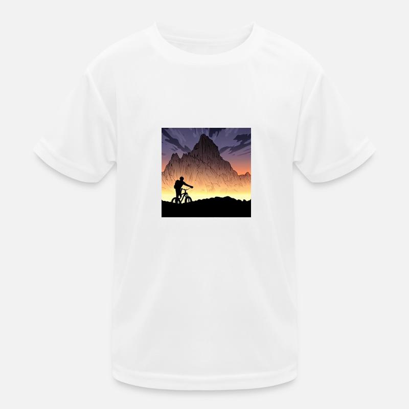 Mountainbiker Bergradler Kinder Funktions-T-Shirt