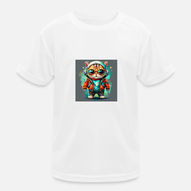 funny cat Kids Functional T-Shirt