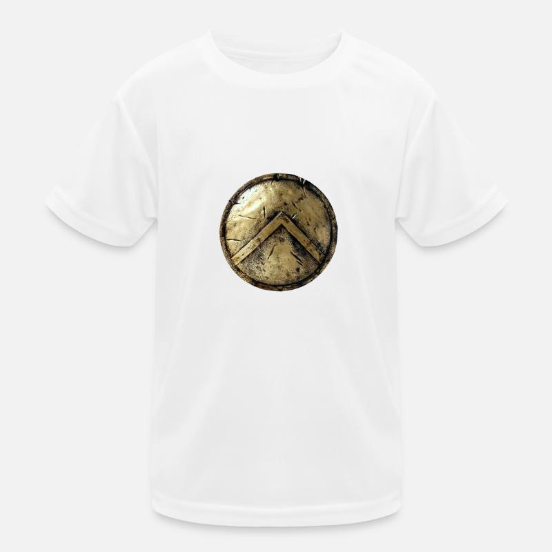 Spartan standard shield bronze Ancient Greece Kids Functional T-Shirt