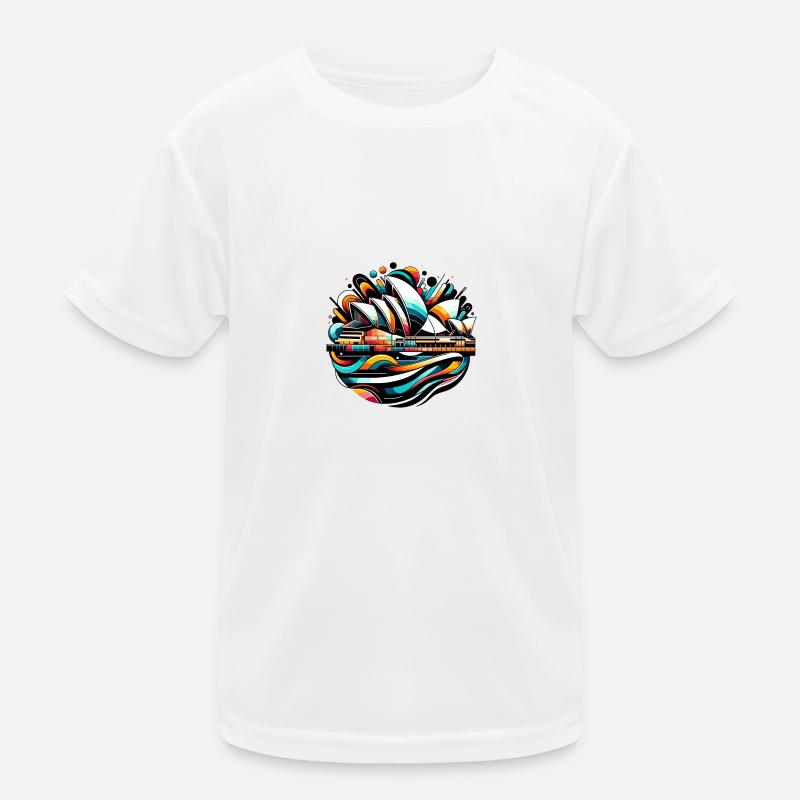 Sydney Opera Abstract Kids Functional T-Shirt