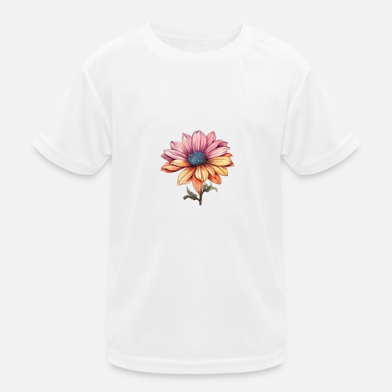 Belle fleur avec un accent rouge et jaune T-shirt sport Enfant