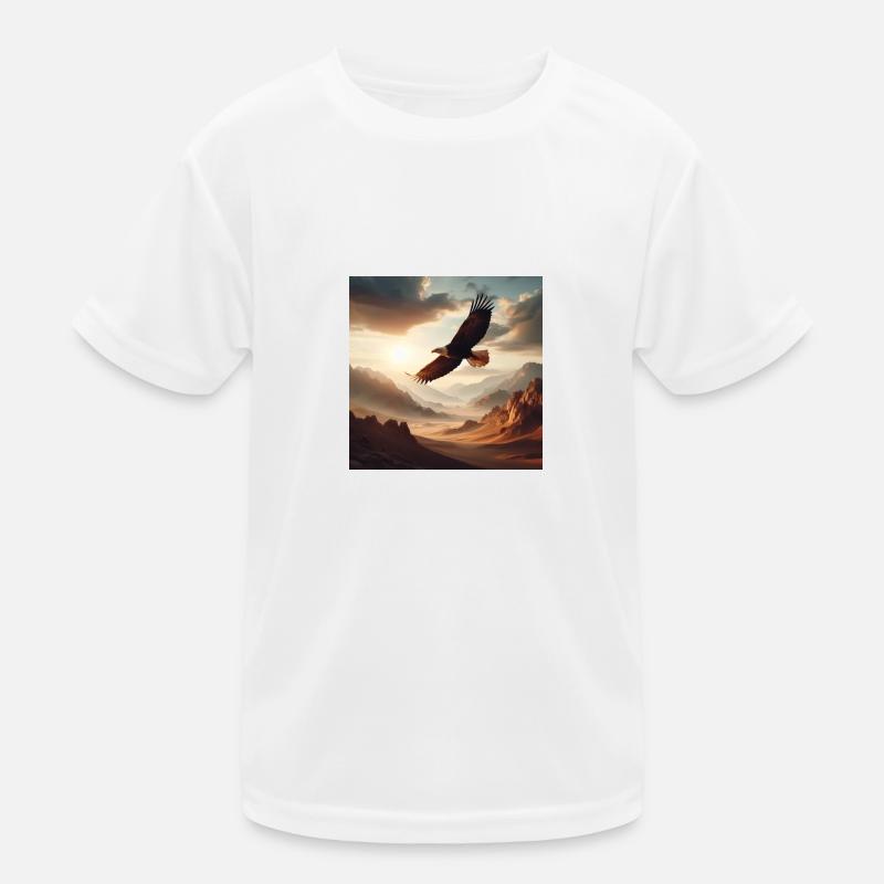 A majestic eagle soaring above the desert D T-shirt sport Enfant