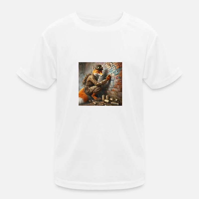 Foxxy graffiti - Kids Functional T-Shirt - white