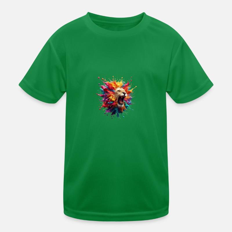 Löwe Farbbombe Kinder Funktions-T-Shirt