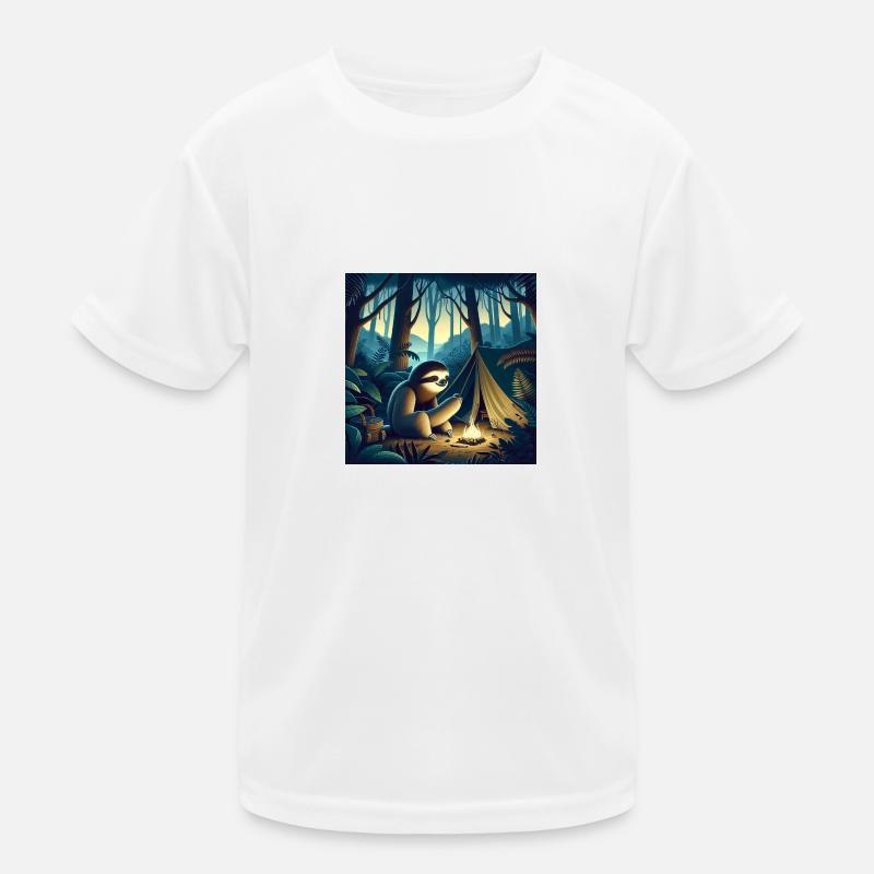 Faultier Wanderer Camping Kinder Funktions-T-Shirt