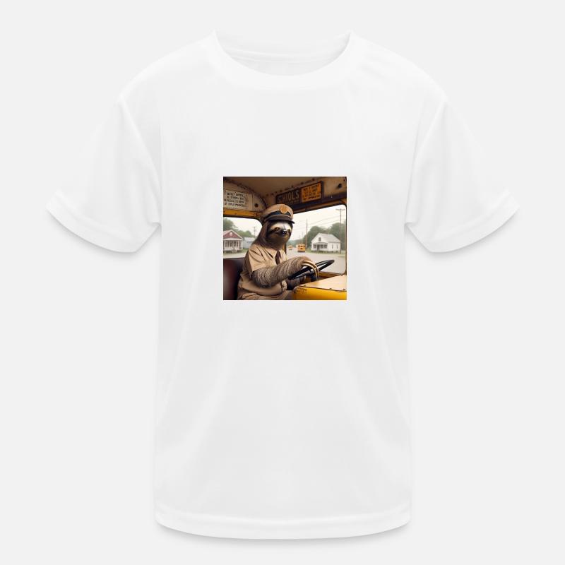 Faultier Schulbus Tramp Kinder Funktions-T-Shirt