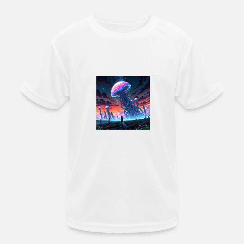 Leonardo Anime XL In a surreal lunar offbeat Kinder Funktions-T-Shirt