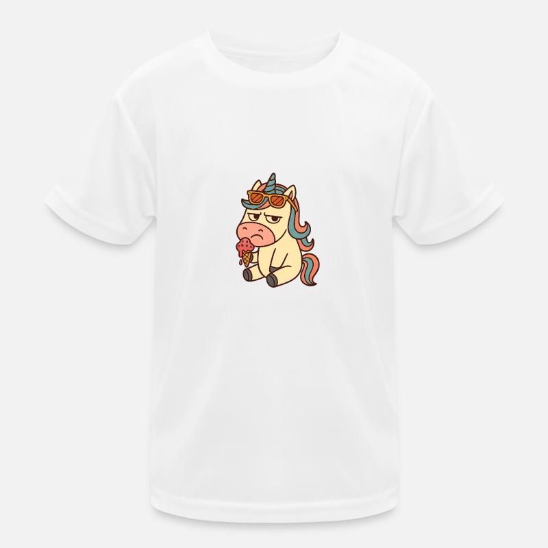Einhorn mit Eis Kinder Funktions-T-Shirt