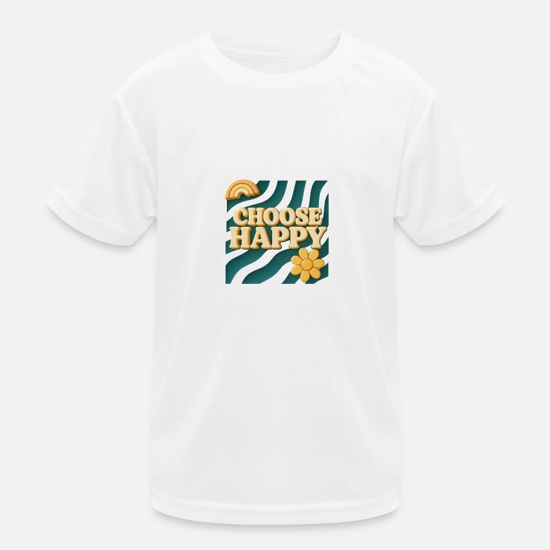 Choose Happy – 3D Retro Design Kinder Funktions-T-Shirt