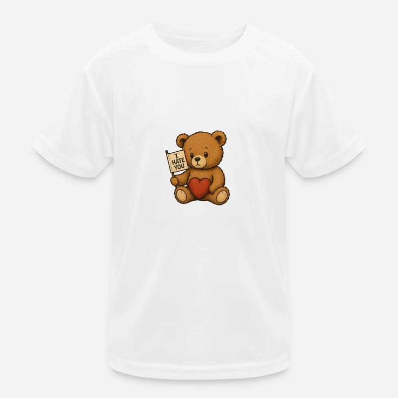Love and Hate Teddybär Design Kinder Funktions-T-Shirt