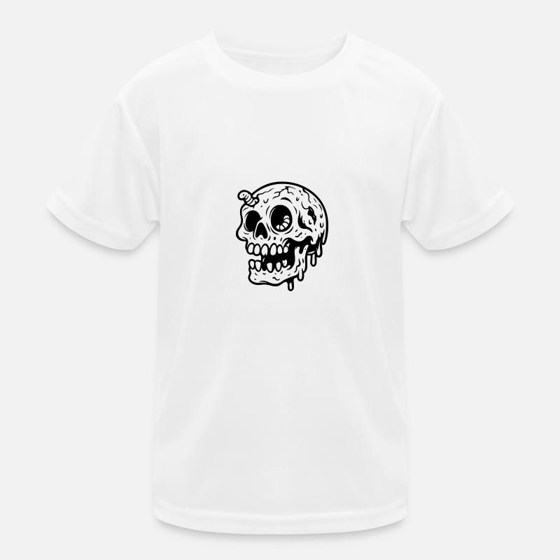 Skull Comic Art Black And White Kinder Funktions-T-Shirt