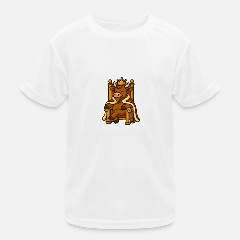 Cow with crown on throne Kids Functional T-Shirt