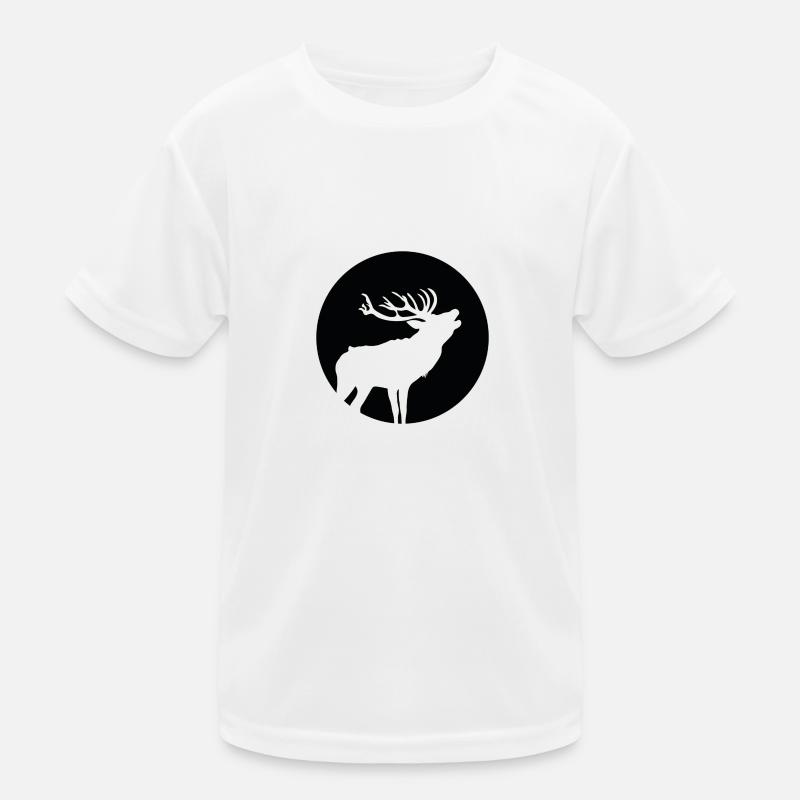 Deer in the open air forest hunter wild gift Kids Functional T-Shirt