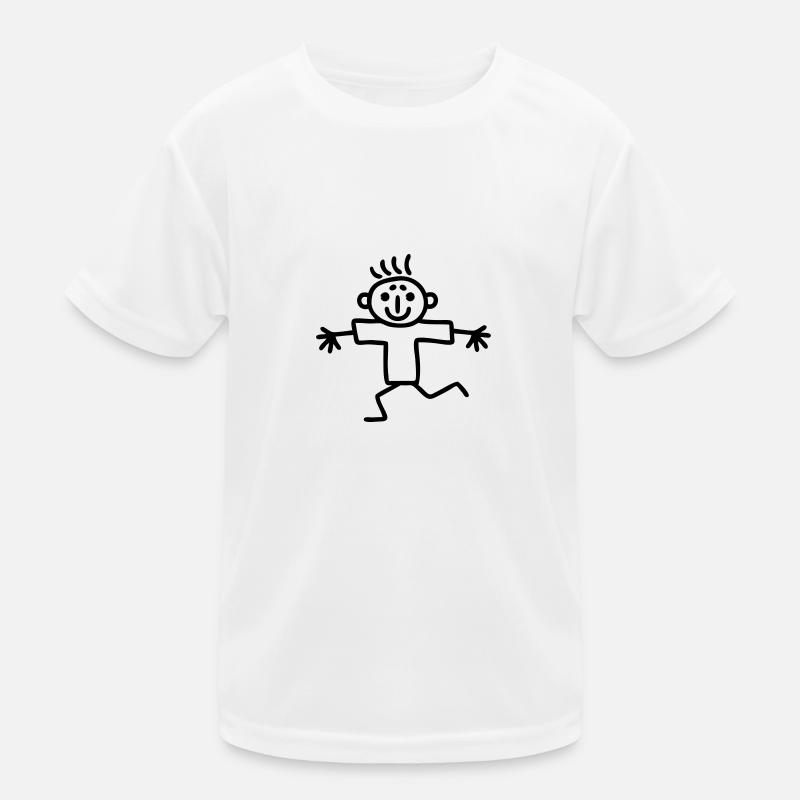 Strichmännchen Läufer Kinder Funktions-T-Shirt