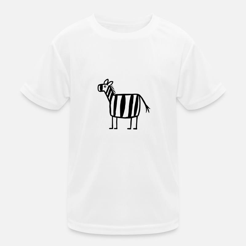 Zebra - Kinder Funktions-T-Shirt - Weiß