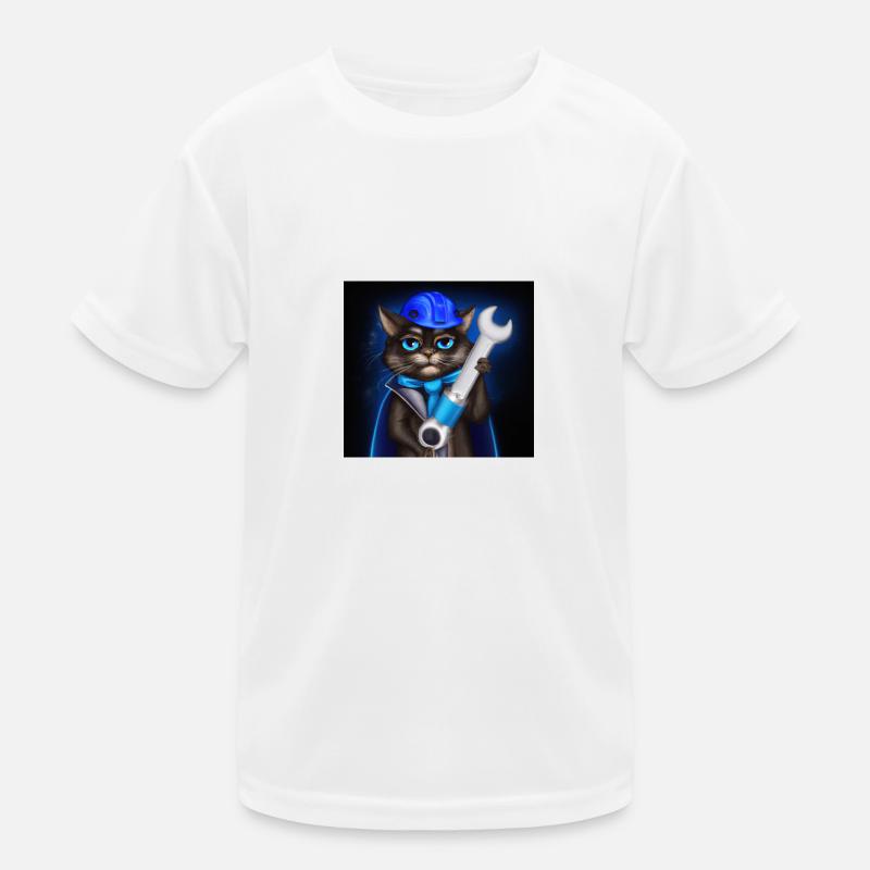 Cool Cat Engineer 3 Kids Functional T-Shirt