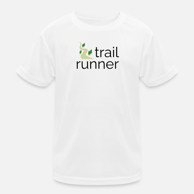 Trail Runner - Design with Text and Trail Kids Functional T-Shirt