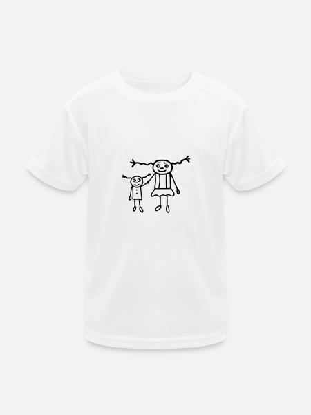 2 Mädchen - Schwestern - Funktionsshirt til børn - hvid