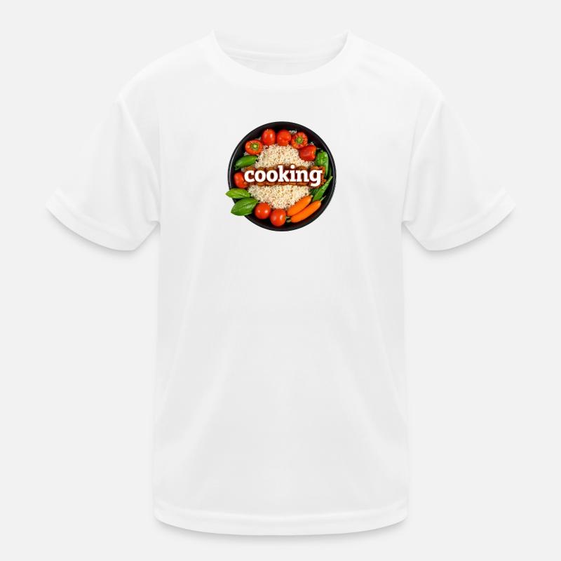 Kulinarisches Kochen mit Frischem Gemüse - Kinder Funktions-T-Shirt - Weiß