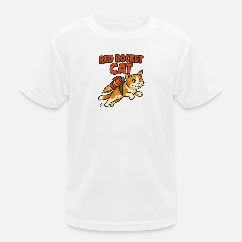 red rocket cat Logo Kinder Funktions-T-Shirt