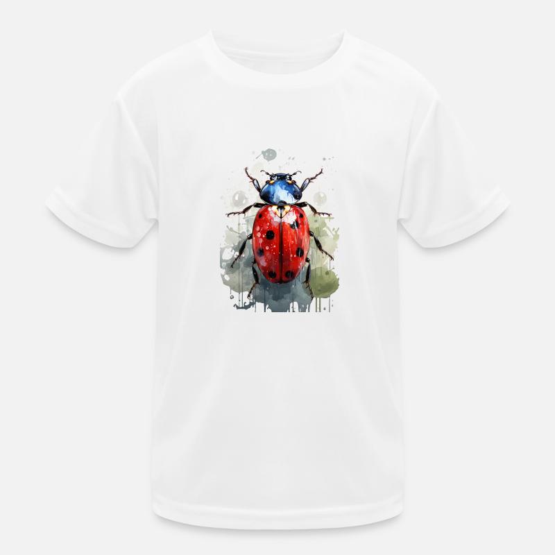 Cooler Wasserfarben Boho Marienkaefer Insekt Kinder Funktions-T-Shirt