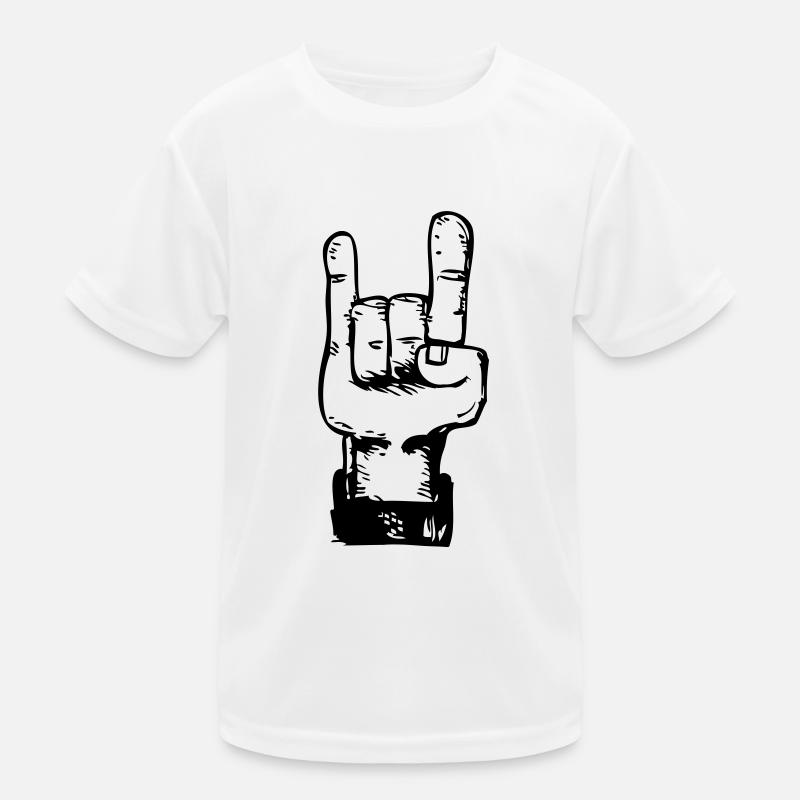 Rock and roll hand de Kinder Funktions-T-Shirt